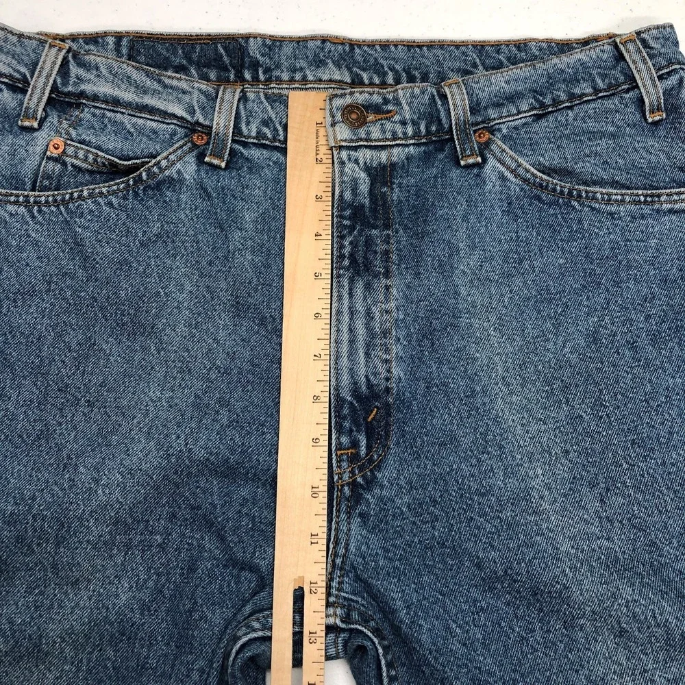 VTG Levis 505 Jeans Mens 38x30 Blue Denim Straight Leg Orange Tab Made USA 90s